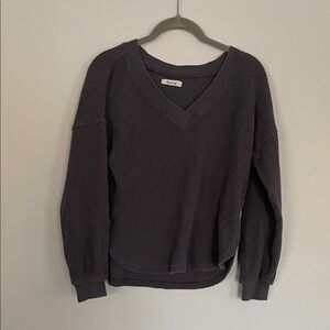 Madewell Charcoal V-Neck Sweater